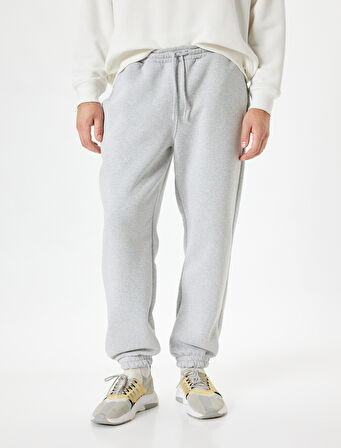 Beli Bağcıklı Cep Detaylı Şardonlu Jogger Spor Eşofman Altı