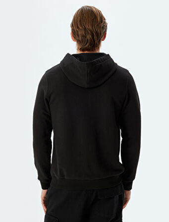 Kapşonlu Sweatshirt Basic Uzun Kollu Pamuklu