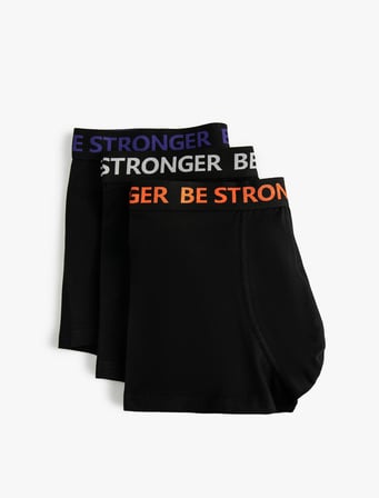 3'lü Boxer Seti Slogan Baskılı 