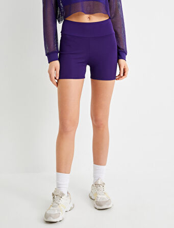 Spor Biker Tayt Ekstra Mini Yüksek Bel Slim Fit