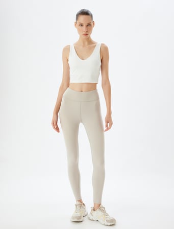 Basic Spor Tayt Yüksek Bel Skinny Fit İnterlok