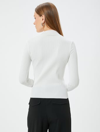 Balıkçı Yaka Triko Kazak Uzun Kollu Slim Fit