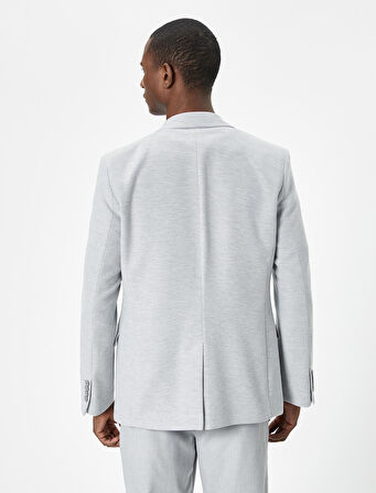 Blazer Ceket Slim Fit Cep Detaylı Düğmeli