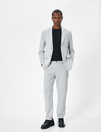 Blazer Ceket Slim Fit Cep Detaylı Düğmeli