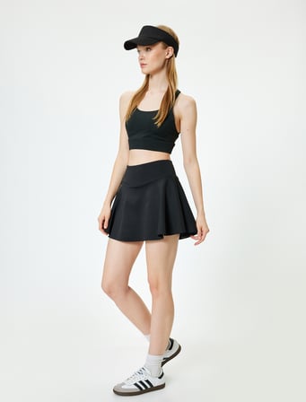 Scuba Tenis Eteği Şortlu Yüksek Bel Ekstra Mini Slim Fit