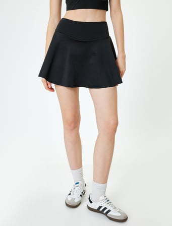 Scuba Tenis Eteği Şortlu Yüksek Bel Ekstra Mini Slim Fit
