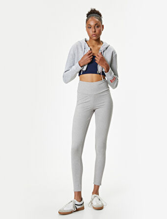 Basic Spor Tayt Yüksek Bel Yumuşak Tuşe Slim Fit