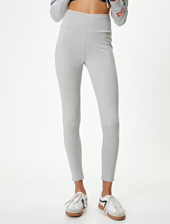 Basic Spor Tayt Yüksek Bel Yumuşak Tuşe Slim Fit