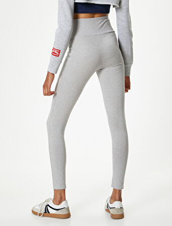 Yüksek Bel Yumuşak Tuşe Slim Fit Spor Tayt