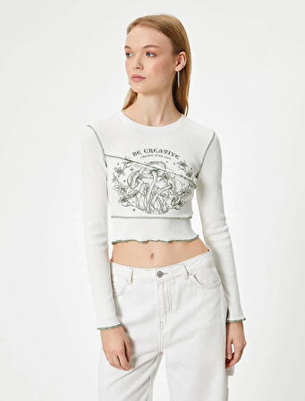 5WAL10042IK Koton Kadın Sweat EKRU