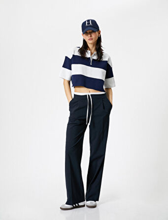 Polo Yaka Kazak Oversize Kısa Kollu