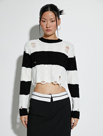 Crop Ajurlu Kazak Uzun Kollu