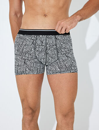3'lü Boxer Seti Geometrik Baskılı Çok Renkli