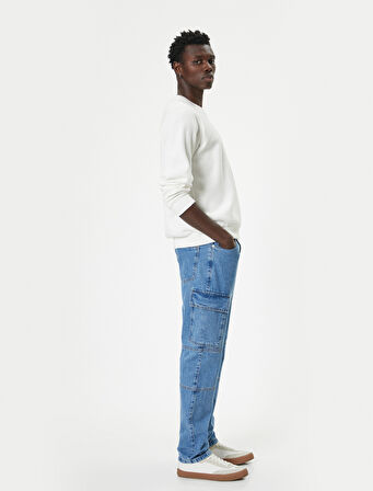 Oversize Pamuklu Straight Fit Kargo Kot Pantolon