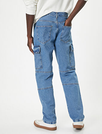 Oversize Pamuklu Straight Fit Kargo Kot Pantolon