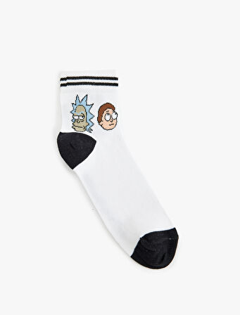 Rick and Morty Soket Çorap Lisanslı Çizgi Detaylı Pamuk Karışımlı