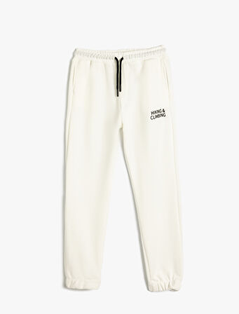 Jogger Eşofman Altı Cepli Baskılı Pamuklu 