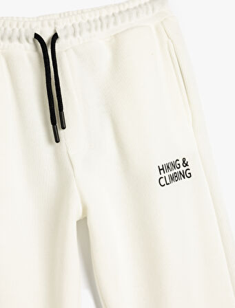 Jogger Eşofman Altı Cepli Baskılı Pamuklu 