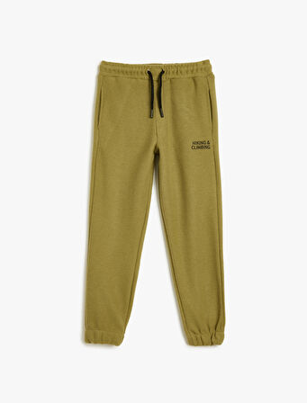 Jogger Eşofman Altı Cepli Baskılı Pamuklu 