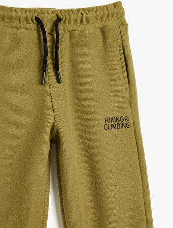 Jogger Eşofman Altı Cepli Baskılı Pamuklu 