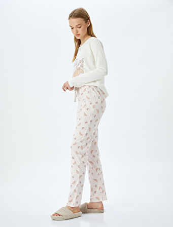Pamuklu Grafik Baskılı Pijama Takımı