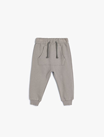 Basic Jogger Eşofman Altı Kanguru Cepli Beli Bağlamalı