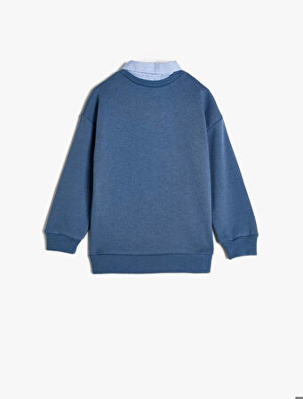 5WKB10003TK Koton Erkek Çocuk Sweat MAVİ