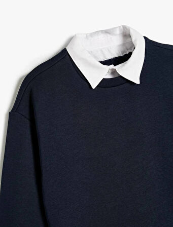 5WKB10003TK Koton Erkek Çocuk Sweat LACİVERT