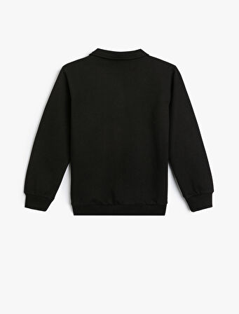 Polo Yaka Sweatshirt Uzun Kollu Pamuklu
