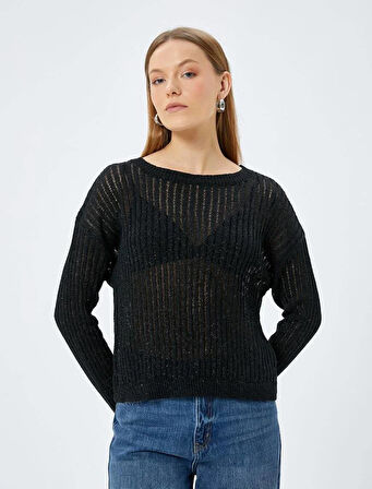 5WAK90059HT Koton Kadın Süeter SİYAH