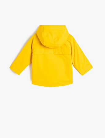 Kapşonlu Yağmurluk Peluş Astarlı Su Geçirmez Kapaklı Cepli