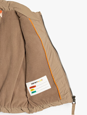 Fermuar Kapamalı Kapşonlu Cep Detaylı Şişme Yelek