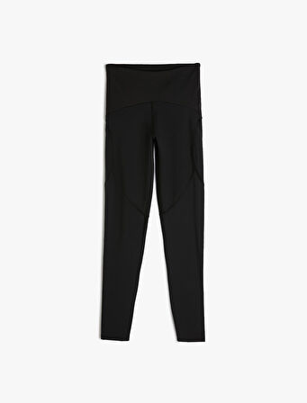 Yüksek Bel Spor Tayt Slim Fit Dikiş Detaylı