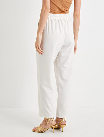 Havuç Pantolon Beli Bağcıklı Yüksek Bel Cep Detaylı