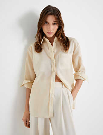 Gömlek Cep Detaylı Uzun Kollu 