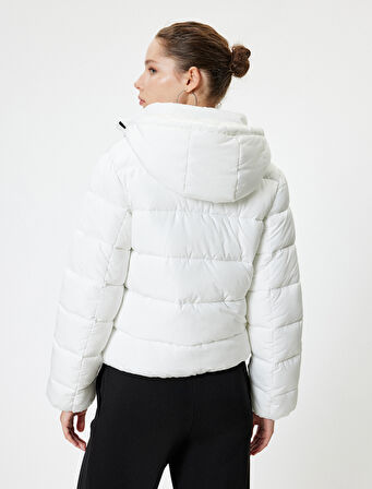 Şişme Mont Kapüşonlu Fermuarlı Cep Detaylı