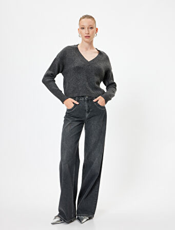 V Yaka Triko Kazak Uzun Kollu Dokulu 