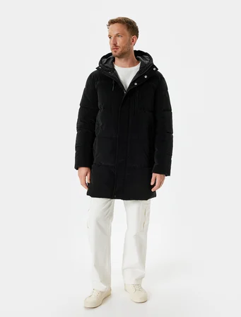 Anorak Mont Kapşonlu Slim Fit Fermuarlı Cep Detaylı