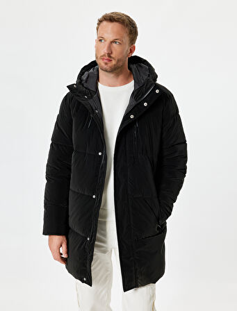 Anorak Mont Kapşonlu Slim Fit Fermuarlı Cep Detaylı