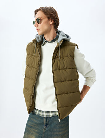 Şişme Yelek Slim Fit Fermuarlı