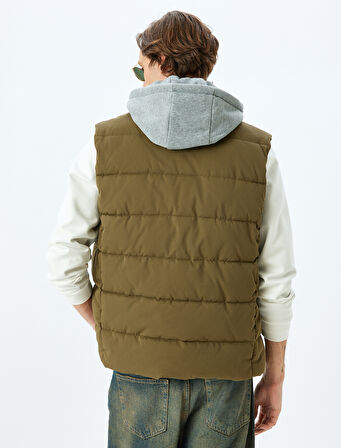 Şişme Yelek Slim Fit Fermuarlı