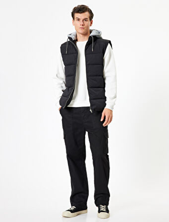 Şişme Yelek Slim Fit Fermuarlı