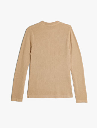 Triko Kazak Basic Bisiklet Yaka Pamuklu Uzun Kollu