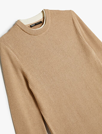 Triko Kazak Basic Bisiklet Yaka Pamuklu Uzun Kollu