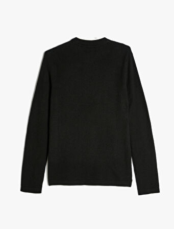 Triko Kazak Basic Bisiklet Yaka Pamuklu Uzun Kollu