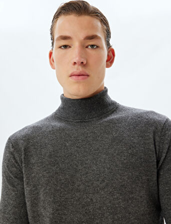 Triko Kazak Basic Uzun Kollu Viskon ve Yün Karışımlı