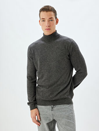 Triko Kazak Basic Uzun Kollu Viskon ve Yün Karışımlı