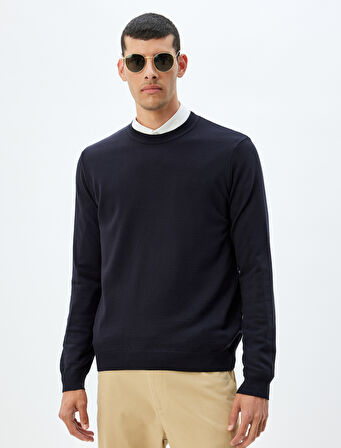 Triko Kazak Basic Bisiklet Yaka Uzun Kollu 