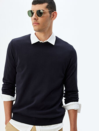 Triko Kazak Basic Bisiklet Yaka Uzun Kollu 