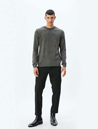 Triko Kazak Basic Bisiklet Yaka Uzun Kollu 